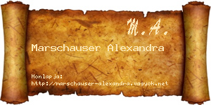 Marschauser Alexandra névjegykártya